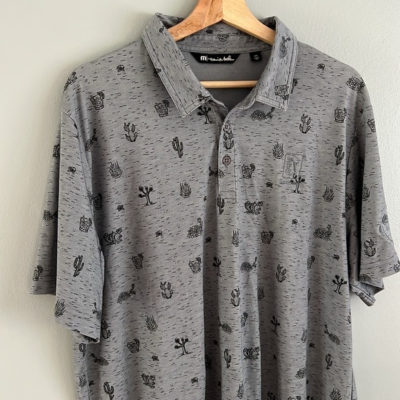TRAVIS MATHEW MEN’S Desert Print Polo Shirt XXL Pima Cotton - Picture 1 of 10